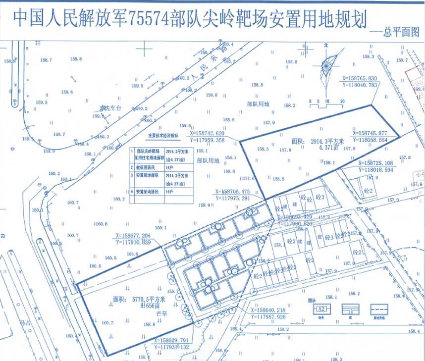 中国人民解放军75574部队尖岭靶场安置用地规划批前公示